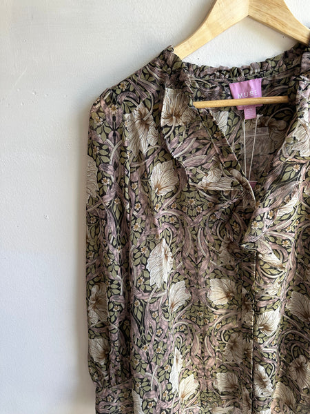 Muse Sheer Botanical Blouse | Size Medium