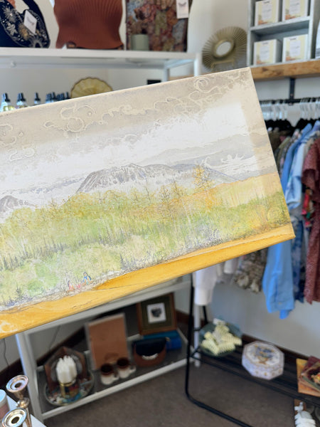 Gay Saunders Original Water Colour Canvas | Spring Time in The Rockies