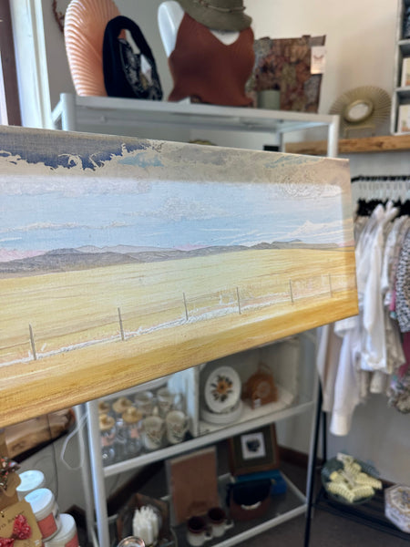 Gay Saunders Original Water Colour Canvas | Looking West in Alberta
