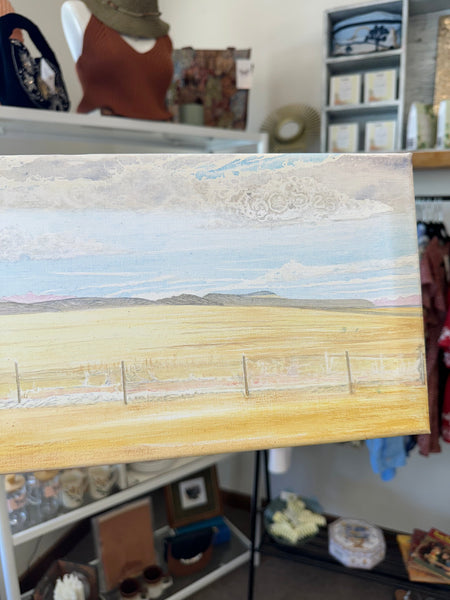 Gay Saunders Original Water Colour Canvas | Looking West in Alberta