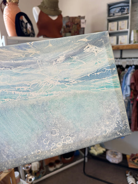 Gay Saunders Original Water Colour Canvas | Ocean Study #3