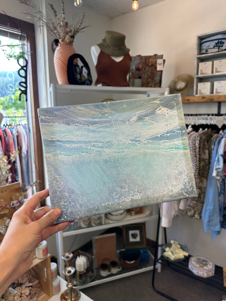 Gay Saunders Original Water Colour Canvas | Ocean Study #3