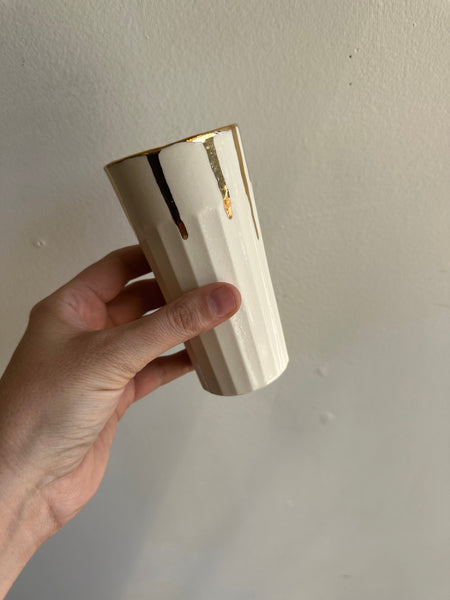 Earth to Ember | Golden Drip Handmade Tumbler