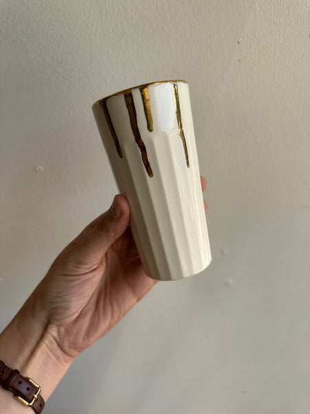 Earth to Ember | Golden Drip Handmade Tumbler