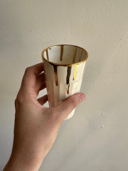 Earth to Ember | Golden Drip Handmade Tumbler