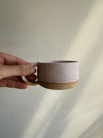 Earth to Ember | Handmade Speckled Stone Short Mug | Pink