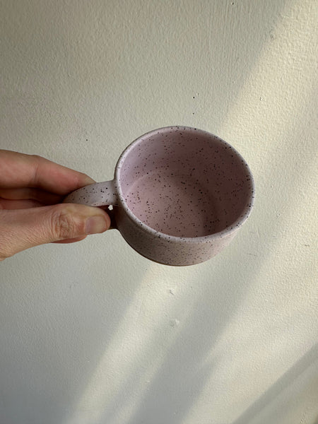 Earth to Ember | Handmade Speckled Stone Short Mug | Pink