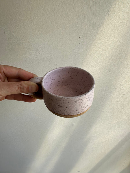 Earth to Ember | Handmade Speckled Stone Short Mug | Pink