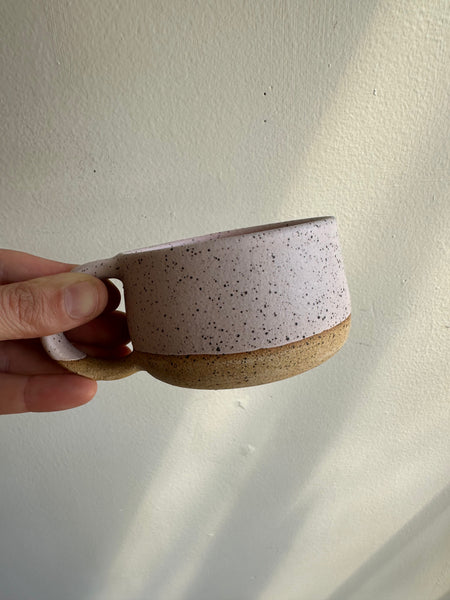Earth to Ember | Handmade Speckled Stone Short Mug | Pink