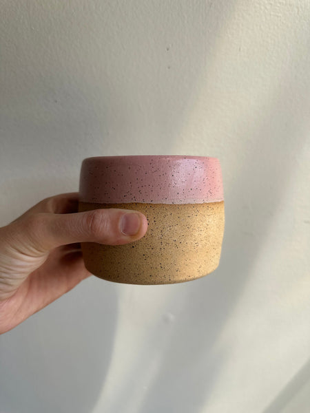 Earth to Ember | Handmade Speckled Stone Wide Tumbler | Pink