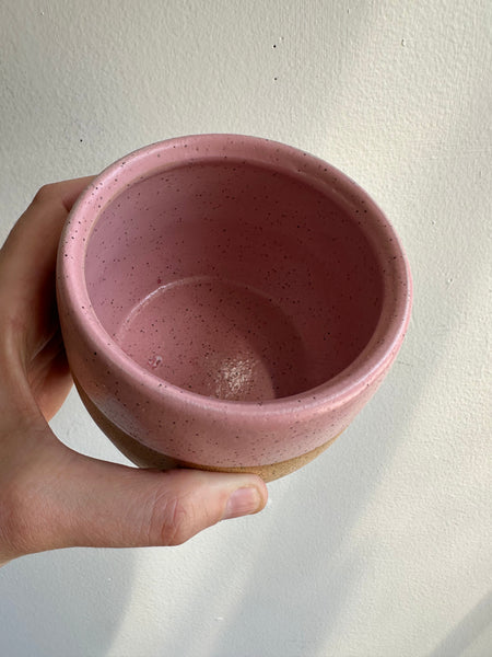 Earth to Ember | Handmade Speckled Stone Wide Tumbler | Pink