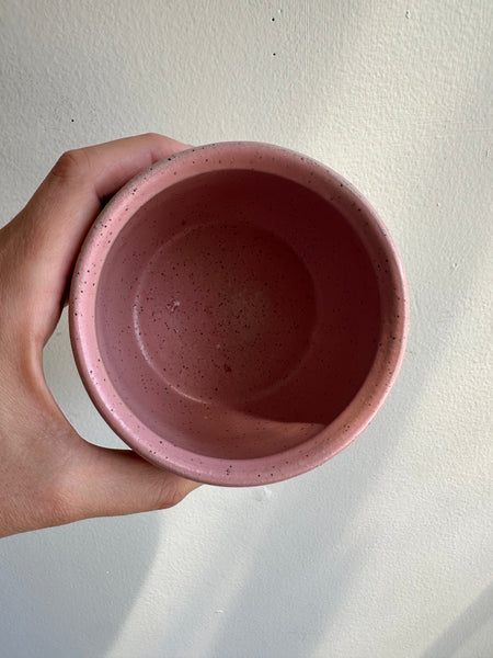 Earth to Ember | Handmade Speckled Stone Wide Tumbler | Pink
