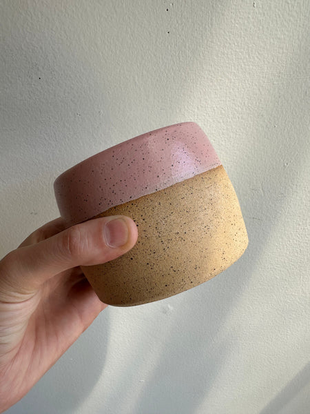 Earth to Ember | Handmade Speckled Stone Wide Tumbler | Pink