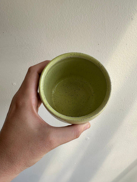 Earth to Ember | Handmade Speckled Stone Wide Tumbler | Lime