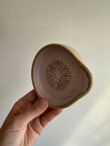 Earth to Ember | Handmade Speckled Stone Garlic Grater Dish | Pink