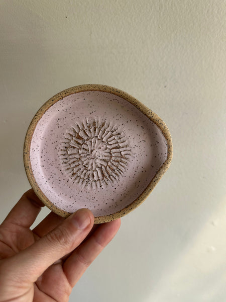 Earth to Ember | Handmade Speckled Stone Garlic Grater Dish | Pink