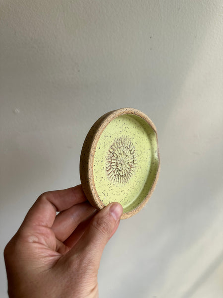 Earth to Ember | Handmade Speckled Stone Garlic Grater Dish | Green