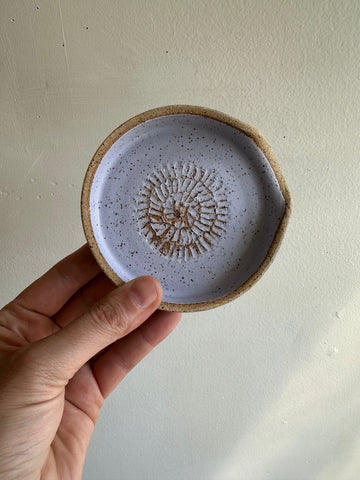 Earth to Ember | Handmade Speckled Stone Garlic Grater Dish | Purple