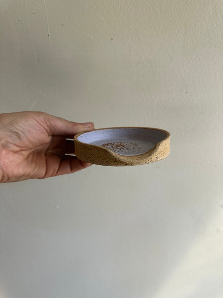 Earth to Ember | Handmade Speckled Stone Garlic Grater Dish | Purple