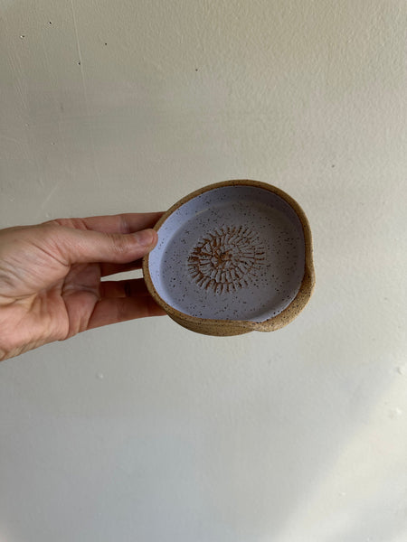 Earth to Ember | Handmade Speckled Stone Garlic Grater Dish | Purple