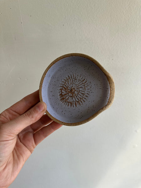 Earth to Ember | Handmade Speckled Stone Garlic Grater Dish | Purple