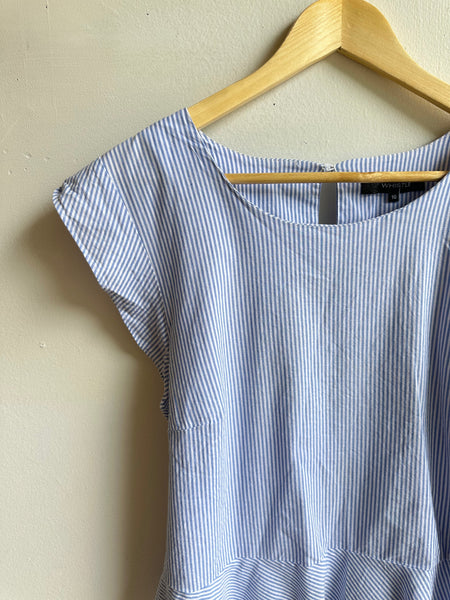 Seaside Stripe Peplum Top | Tie-Back Detail | Size 16