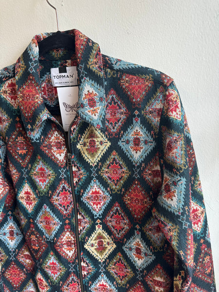 Topman Southwestern Tapestry Zip Jacket – Size Men’s S