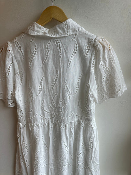 Morris Day White Eyelet Mini Dress – Size XS