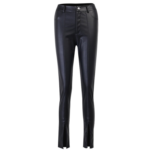 Zip Bottom Leather Pants