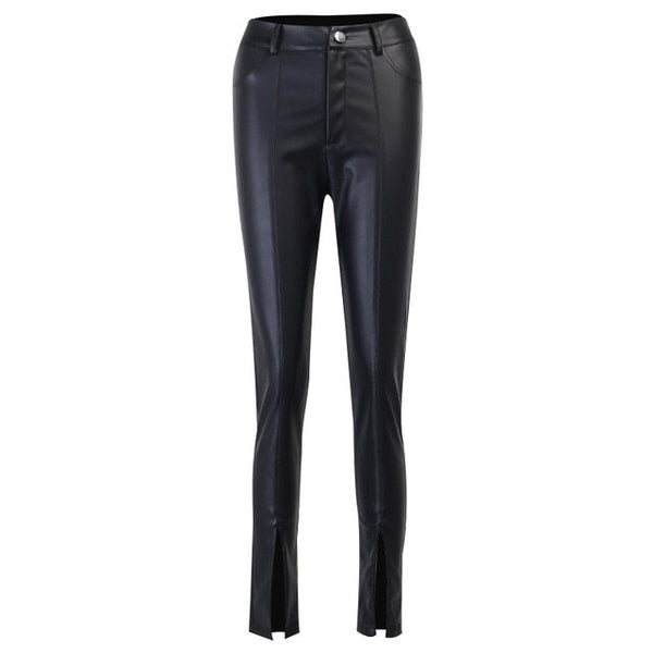 Zip Bottom Leather Pants