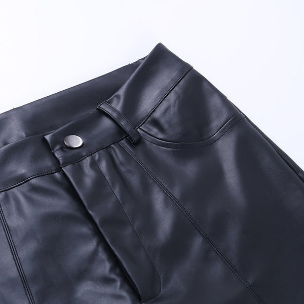 Zip Bottom Leather Pants