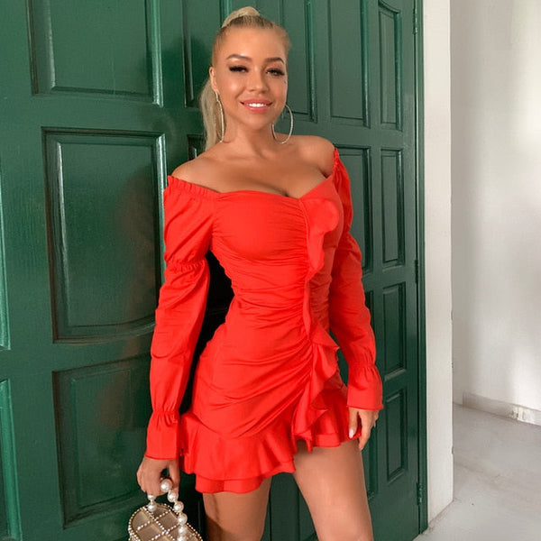 Off Shoulder Ruffle Dress