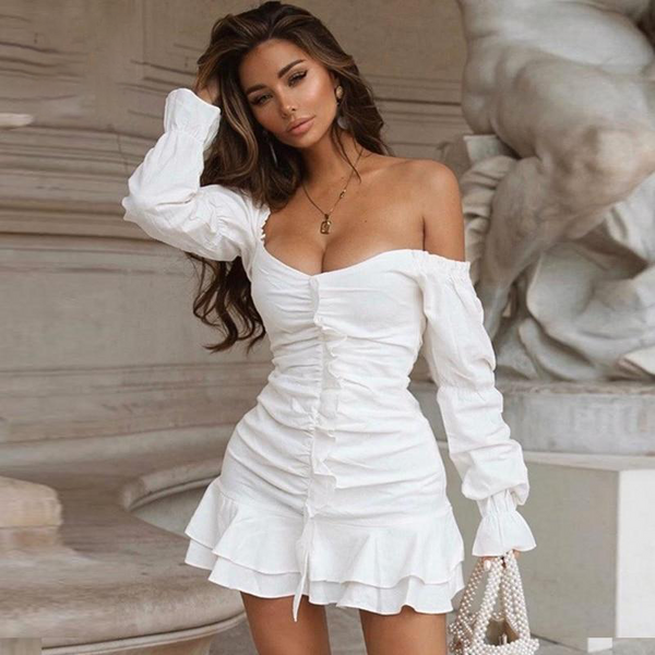 Off Shoulder Ruffle Dress