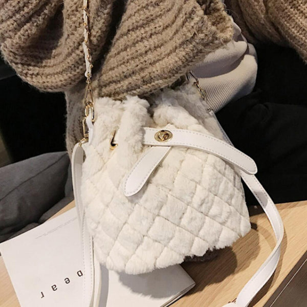 Plaid Plush Handbag