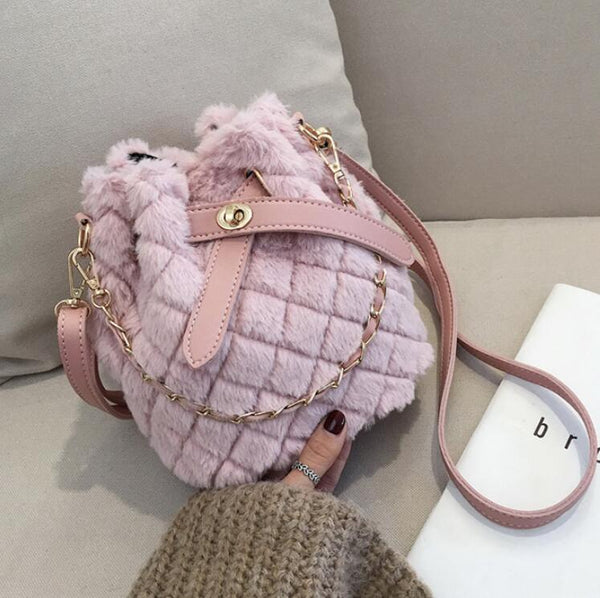 Plaid Plush Handbag