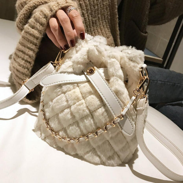 Plaid Plush Handbag