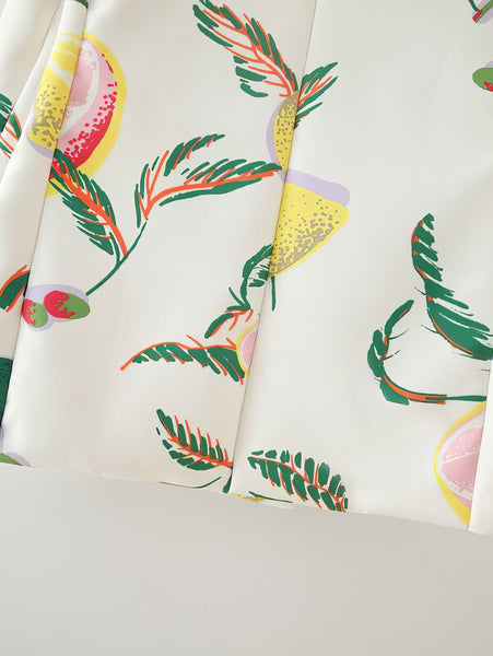 Lemon Print Double Breasted Jacket
