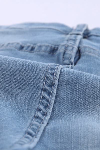 Stylish High Waist Distressed Denim Shorts