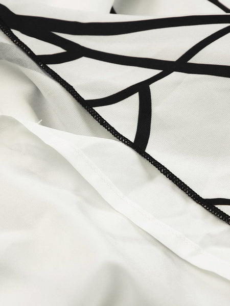 Contemporary Maxi Dress with Mesmerizing Abstract Face Print and V-Neckline