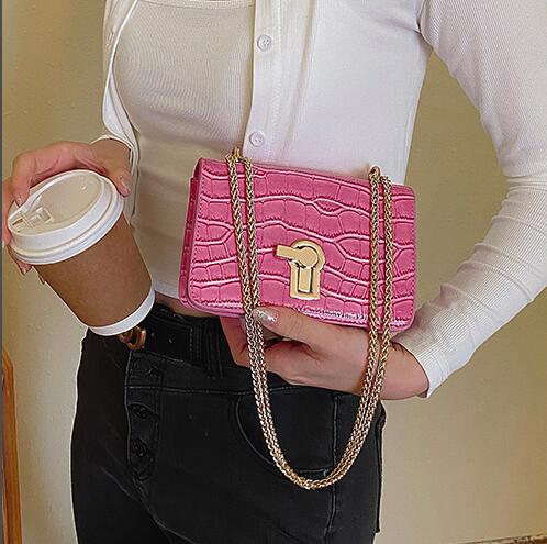 Key Lock Croc Pattern Bag