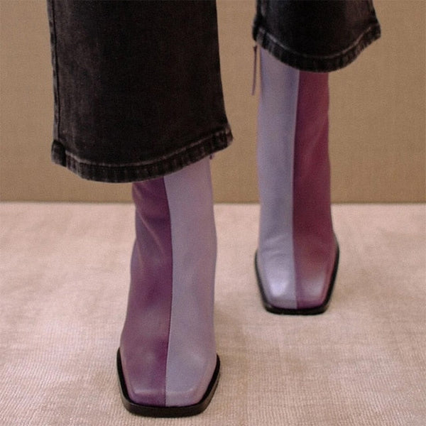 2 Tone Block Boots