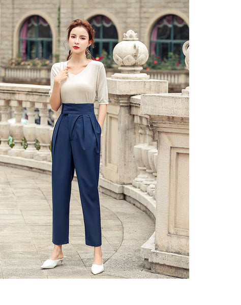 High Waist Loose Dress Pants