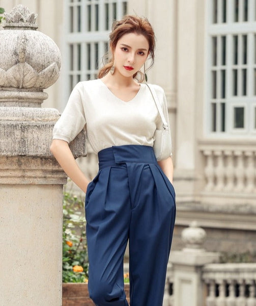 High Waist Loose Dress Pants