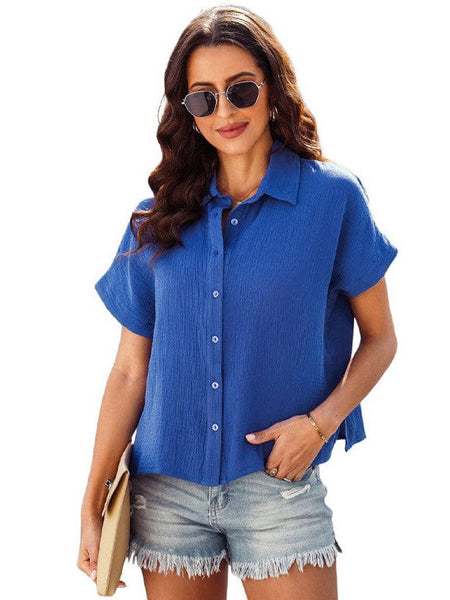 Stylish Striped Commuting Long Sleeved Blouse