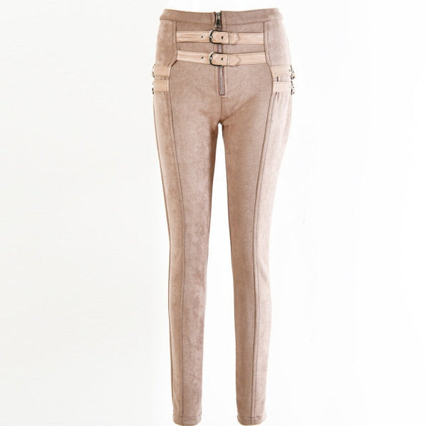 4 Strap Suede Pants
