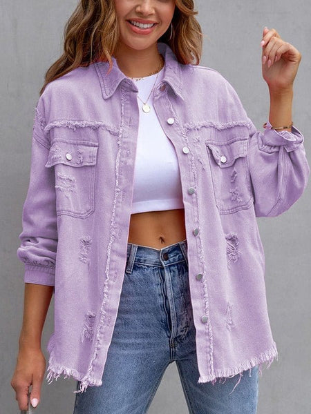 Women's Vintage Washed Denim Jacket in Denim jackets