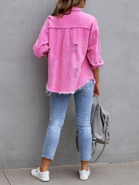 Women's Vintage Washed Denim Jacket in Denim jackets