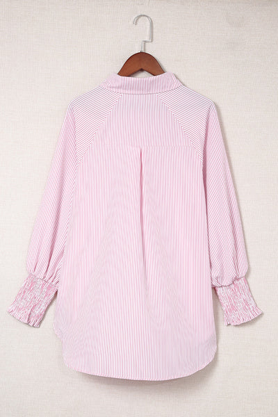 Women's Relaxed Striped Maxi Shirt Dress with Side Slits