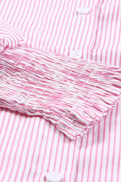 Women's Relaxed Striped Maxi Shirt Dress with Side Slits