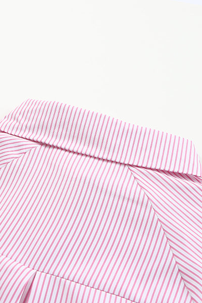 Women's Relaxed Striped Maxi Shirt Dress with Side Slits